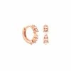 Astrid & Miyu Trilliant Crystal Huggies In Rose Gold