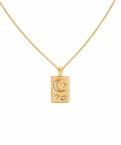Astrid & Miyu Celestial Pendant Necklace In Gold