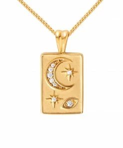 Astrid & Miyu Celestial Pendant Necklace In Gold