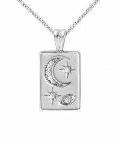 Astrid & Miyu Celestial Pendant Necklace In Silver 9 Astrid & Miyu Celestial Pendant Necklace In Silver