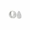 Astrid & Miyu Glimmer Bold Pave Huggies In Silver 1 Astrid & Miyu Glimmer Bold Pave Huggies In Silver