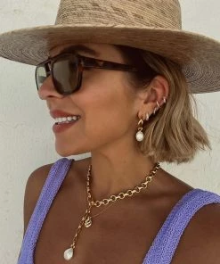 Astrid & Miyu Serenity Pearl Link Chain Necklace In Gold 19 Astrid & Miyu Serenity Pearl Link Chain Necklace In Gold