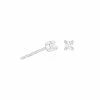 Astridandmiyu April Birthstone Stud Earrings In Silver With Clear CZ Birthstone Earrings