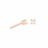 Astridandmiyu Birthstone Earrings April Birthstone Stud Earrings In Rose Gold With Clear CZ