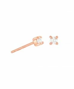 Astridandmiyu Crystal Stud Earrings In Rose Gold