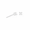 Astridandmiyu Crystal Stud Earrings In Silver