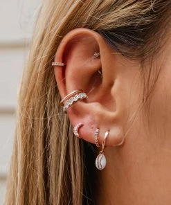 Astridandmiyu Baguette Conch Hoop In Rose Gold Sale