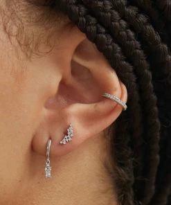 Astrid & Miyu Crystal Ear Cuff In Silver Earrings 15 Astrid & Miyu Crystal Ear Cuff In Silver Earrings