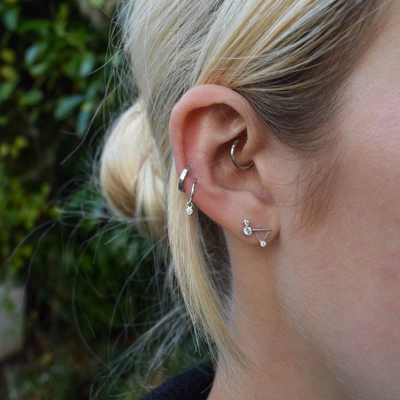 Astridandmiyu Diamond Chain Barbell In Silver Sale 4 Astridandmiyu Diamond Chain Barbell In Silver Sale