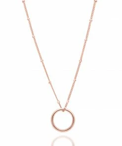 Astridandmiyu Basic Halo Pendant Necklace In Rose Gold