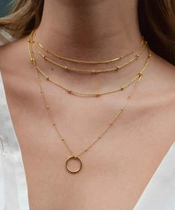 Astrid & Miyu Necklaces Essential Bold Beaded Choker In Gold