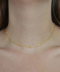 Astrid & Miyu Necklaces Essential Bold Beaded Choker In Gold
