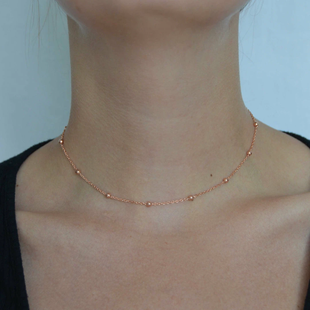 Astrid & Miyu Essential Bold Beaded Choker In Rose Gold Sale 5 Astrid & Miyu Essential Bold Beaded Choker In Rose Gold Sale