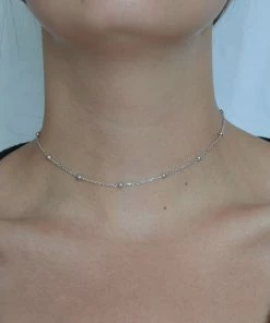 Astrid & Miyu Necklaces Essential Bold Beaded Choker In Silver