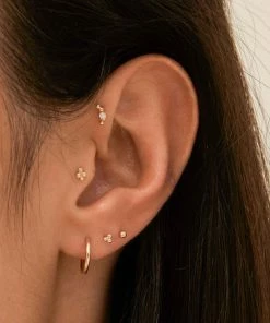 Astrid & Miyu Trinity Stud Earrings In Solid Gold