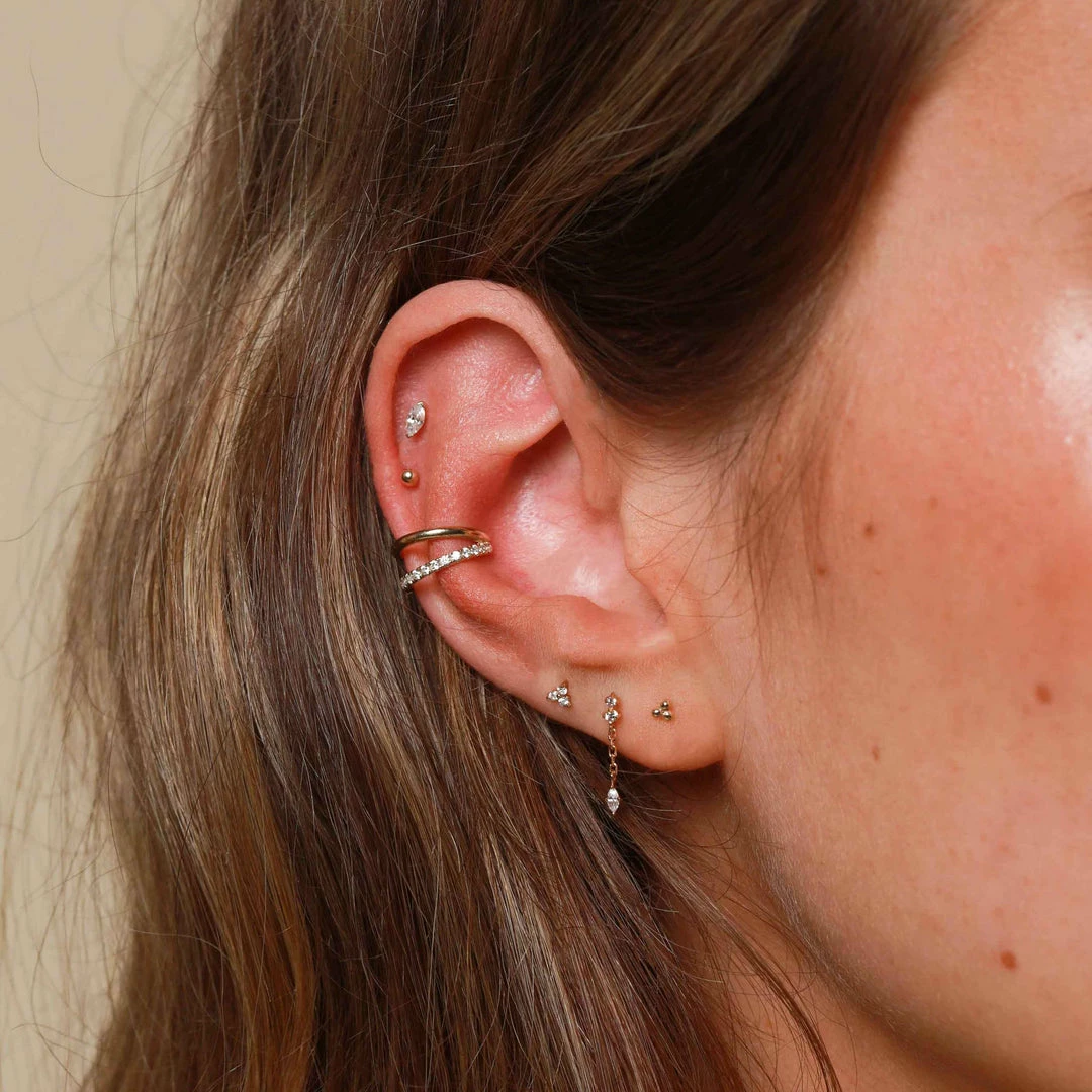 Astrid & Miyu Trinity Stud Earrings In Solid Gold 6 Astrid & Miyu Trinity Stud Earrings In Solid Gold