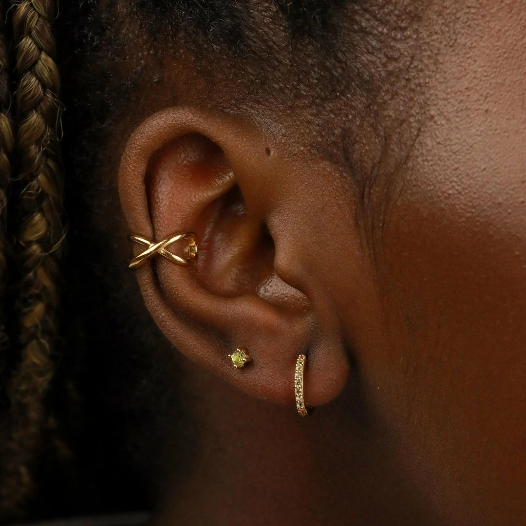 Astrid & Miyu August Birthstone Stud Earrings In Gold With Peridot CZ 6 Astrid & Miyu August Birthstone Stud Earrings In Gold With Peridot CZ