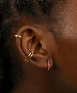 Astrid & Miyu Birthstone Earrings January Birthstone Huggies In Gold With Garnet CZ