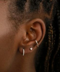 Astrid & Miyu June Birthstone Stud Earrings In Silver With Moonstone CZ