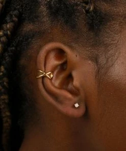 Astrid & Miyu June Birthstone Stud Earrings In Gold With Moonstone CZ