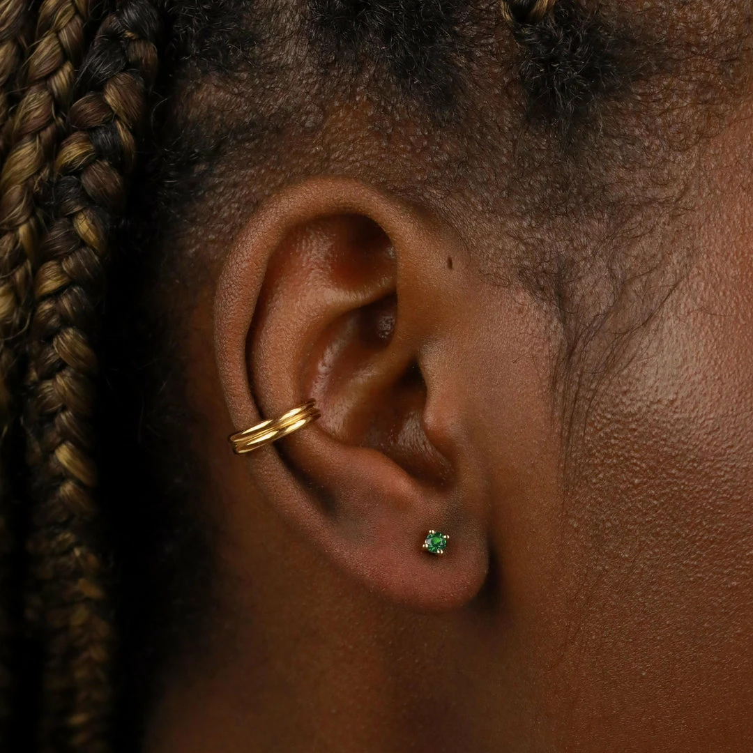 Astrid & Miyu May Birthstone Stud Earrings In Gold With Emerald CZ Best Sellers 4 Astrid & Miyu May Birthstone Stud Earrings In Gold With Emerald CZ Best Sellers