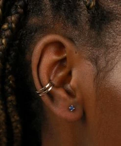 Astrid & Miyu September Birthstone Stud Earrings In Silver With Sapphire CZ Birthstone Earrings