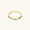Astrid & Miyu Black Crystal Stacking Ring In Gold 1 Astrid & Miyu Black Crystal Stacking Ring In Gold