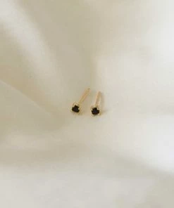 Astrid & Miyu Black Crystal Stud Earrings In Gold 7 Astrid & Miyu Black Crystal Stud Earrings In Gold