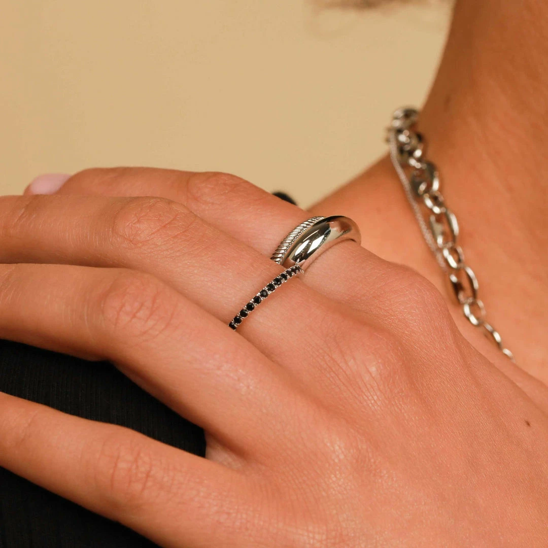 Astrid & Miyu Essential Dome Ring In Silver Rings 4 Astrid & Miyu Essential Dome Ring In Silver Rings