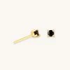 Astrid & Miyu Black Crystal Stud Earrings In Gold