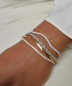Astrid & Miyu Bold Tennis Chain Bracelet In Gold Bracelets