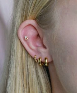 Astrid & Miyu Bold Huggies In Gold Earrings 14 Astrid & Miyu Bold Huggies In Gold Earrings