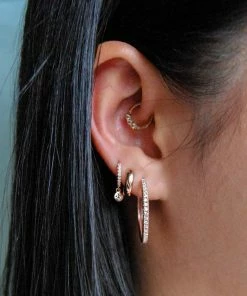 Astrid & Miyu Earrings Bold Huggies In Rose Gold