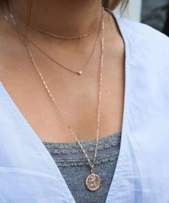 Astridandmiyu Boyfriend Medallion Necklace In Rose Gold