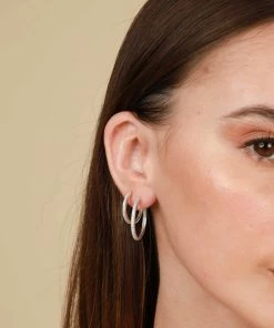 Astrid & Miyu Everyday Sparkle Stacking Set In Silver Earrings