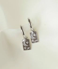 Astrid & Miyu Celestial Charm Hoops In Silver Sale