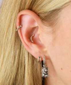 Astrid & Miyu Celestial Charm Hoops In Silver Sale