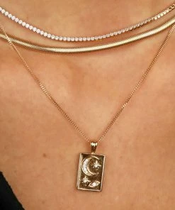 Astrid & Miyu Celestial Pendant Necklace In Gold