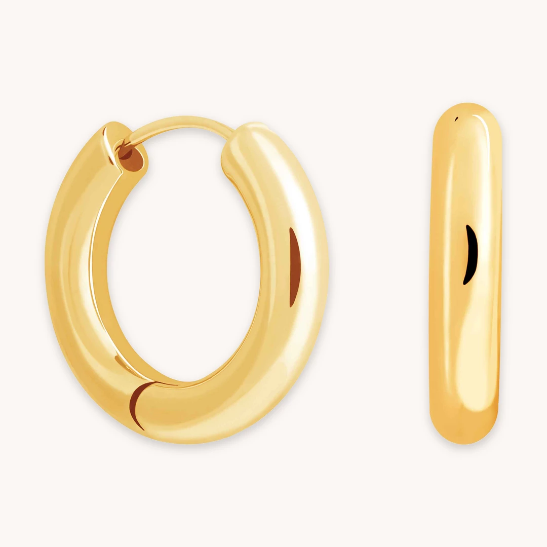 Astrid & Miyu Chunky Hoops In Gold 3 Astrid & Miyu Chunky Hoops In Gold