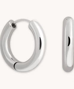 Astrid & Miyu Chunky Hoops In Silver Earrings