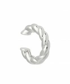 Astridandmiyu Chunky Rope Ear Cuff In Silver