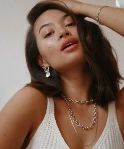 Astridandmiyu Waterfall Stud Earrings In Silver Sale