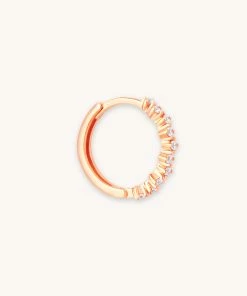 Astrid & Miyu Cluster Hoop 11.5mm In Rose Gold Earrings