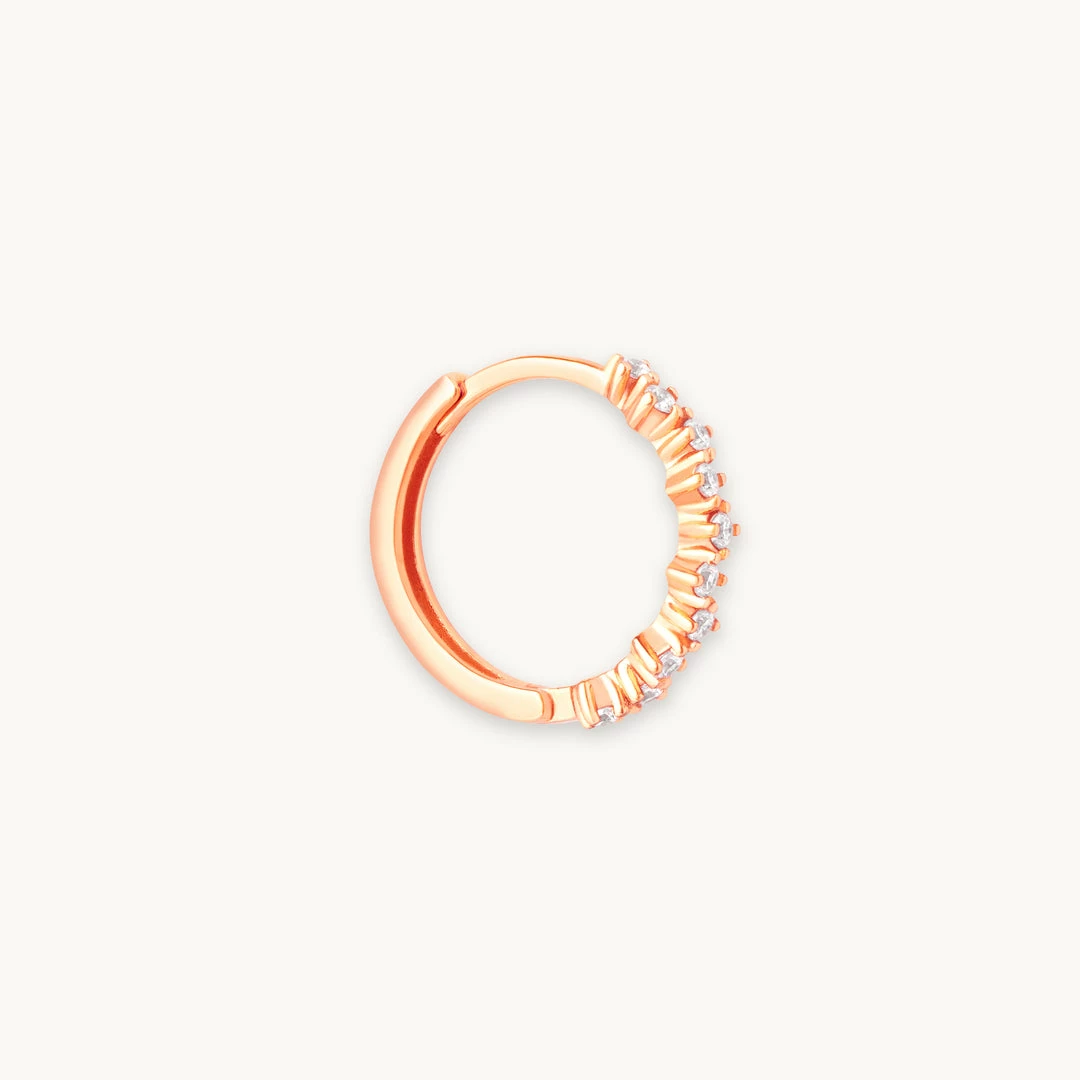 Astrid & Miyu Cluster Hoop 11.5mm In Rose Gold Earrings 3 Astrid & Miyu Cluster Hoop 11.5mm In Rose Gold Earrings