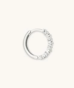 Astrid & Miyu Cluster Hoop 11.5mm In Silver Earrings