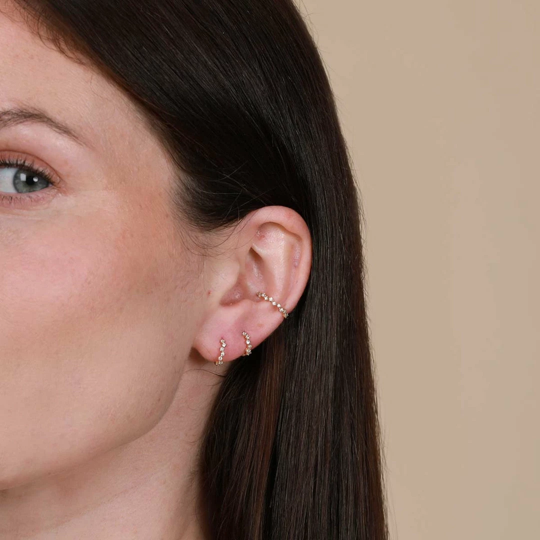 Astrid & Miyu Cluster Hoop 11.5mm In Gold Best Sellers 6 Astrid & Miyu Cluster Hoop 11.5mm In Gold Best Sellers