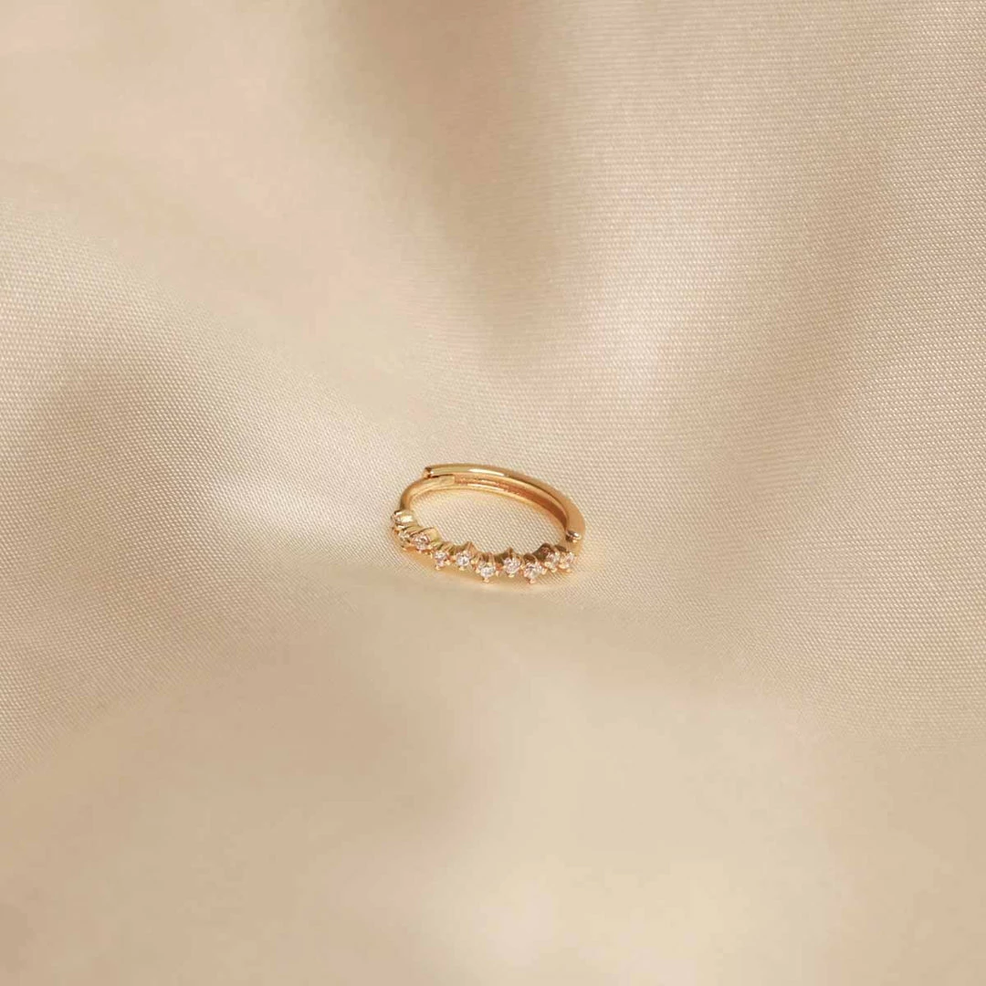 Astrid & Miyu Cluster Hoop 11.5mm In Gold Best Sellers 5 Astrid & Miyu Cluster Hoop 11.5mm In Gold Best Sellers