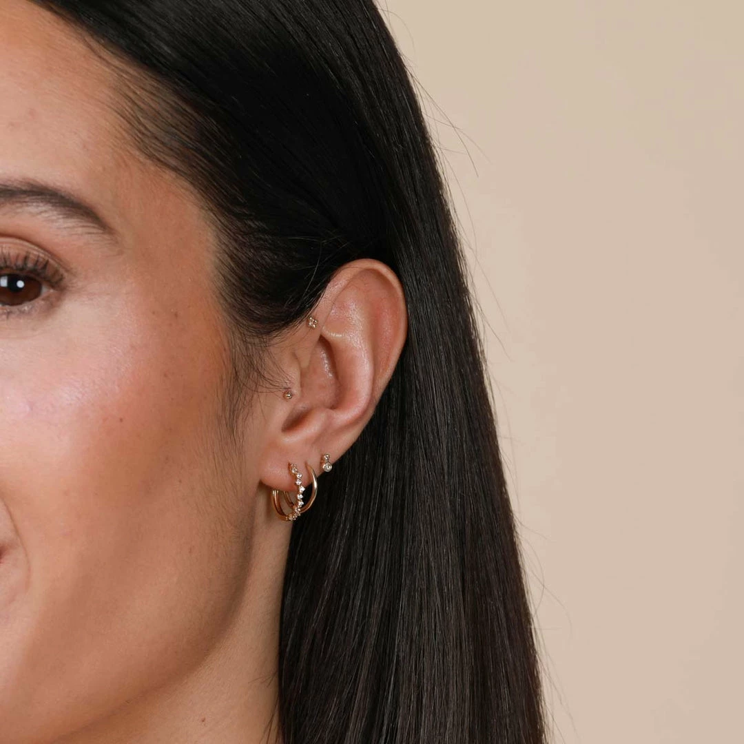 Astrid & Miyu Cluster Hoop 11.5mm In Gold Best Sellers 4 Astrid & Miyu Cluster Hoop 11.5mm In Gold Best Sellers