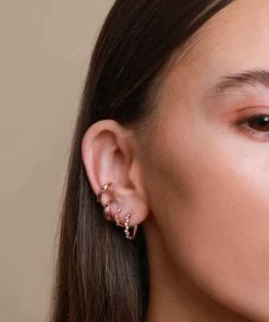 Astrid & Miyu Cluster Hoop 11.5mm In Rose Gold Earrings