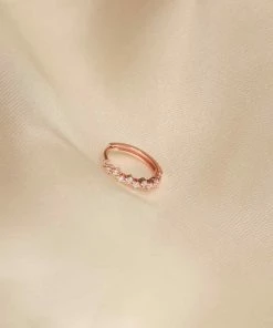 Astrid & Miyu Cluster Hoop 11.5mm In Rose Gold Earrings 8 Astrid & Miyu Cluster Hoop 11.5mm In Rose Gold Earrings